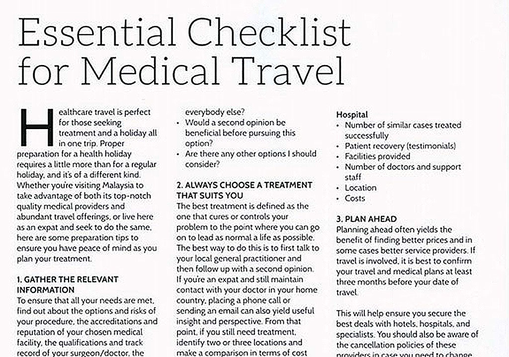 travel health checklist
